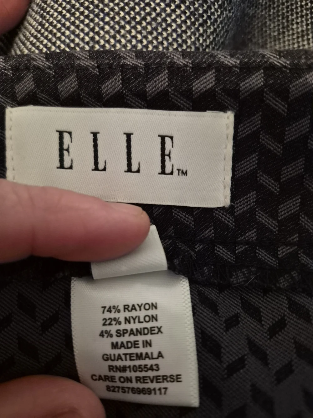 Elle Navy Black Textured Pencil Skirt Large